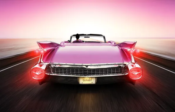 Картинка розовый, Eldorado, Cadillac, pink, rear, кадиллак, Elvis Aaron Presley, эльдорадо