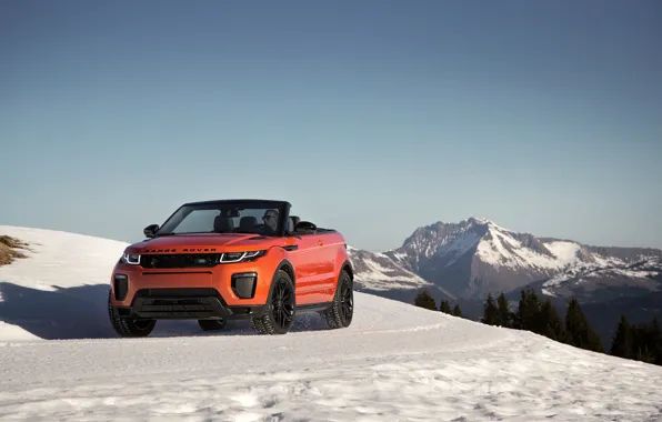Картинка снег, горы, Land Rover, Range Rover, Evoque