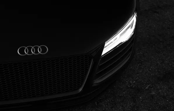 Картинка машина, черный, Audi R8, автомобиль