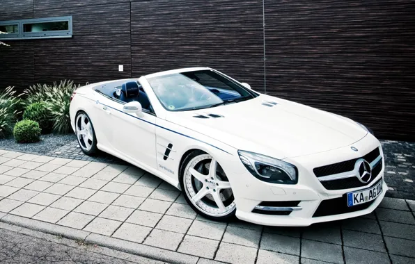 Картинка car, Roadster, Mercedes-Benz, white, AMG, wallpapers, SL 63