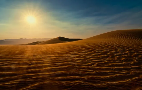 Картинка песок, солнце, пустыня, пейзажи