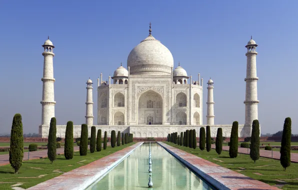 Картинка замок, Индия, памятник, храм, Taj Mahal, Тадж Махал, Agra, India, casstle, Uttar, Pradesh