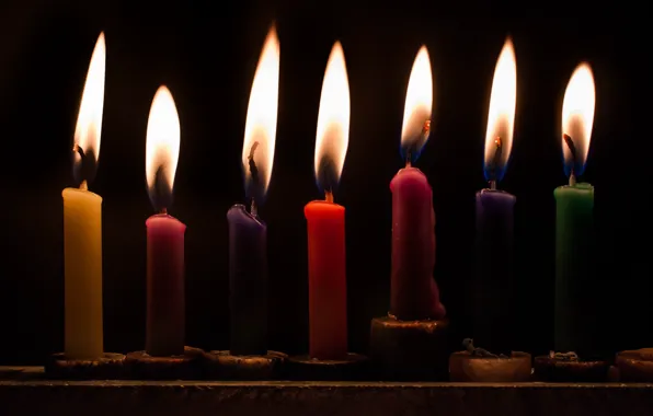 Картинка макро, свечи, Hanukkah Lights