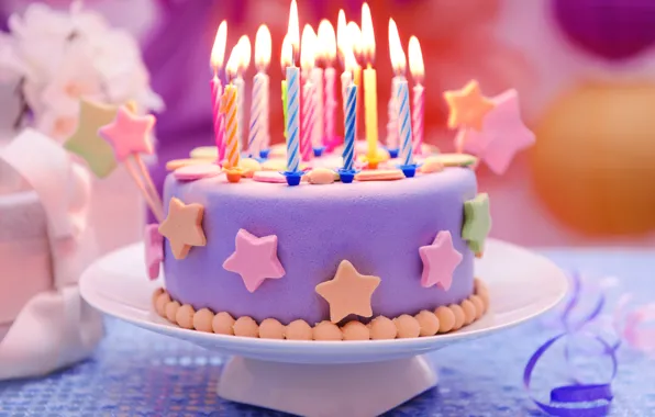 Картинка день рождения, свечи, торт, cake, Happy Birthday, candles, letters