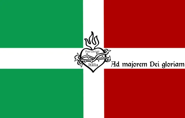 Картинка green, fire, red, Italy, heart, cross, flag, Italia, Flags, latin, Jesus, Jesus Christ