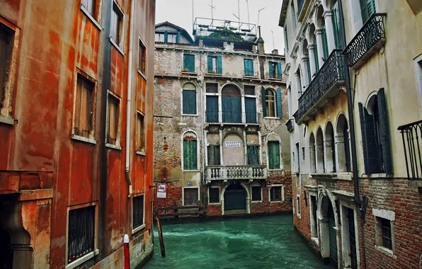 Картинка здания, дома, Италия, Венеция, канал, Italy, water, улочка, Venice, Italia, Venezia