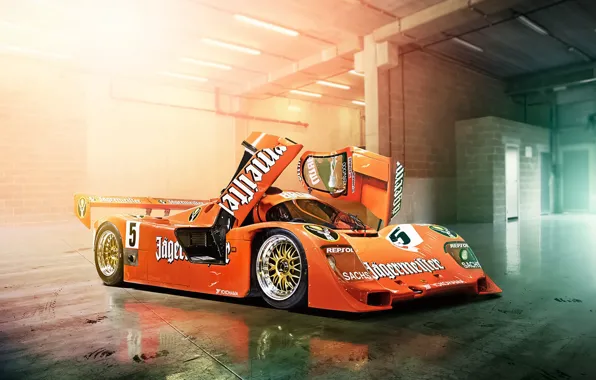 Картинка Le Mans, Porsche, Orange, Cars, Day, Track, 956