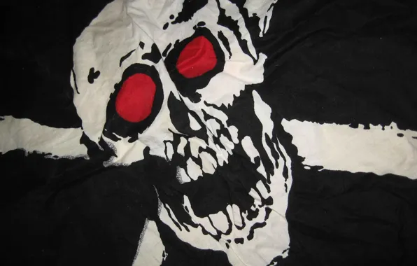 Картинка черный, Череп, флаг, skull