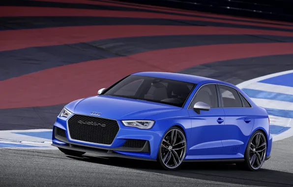 Картинка синий, ауди, концепт, седан, 2014, Audi A3 clubsport quattro concept