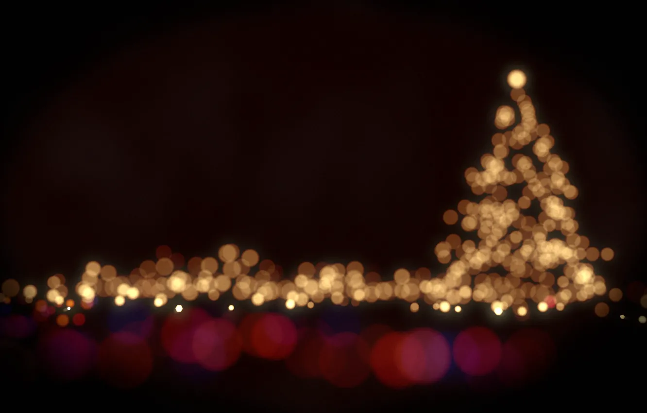 Фото обои свет, круги, lights, огни, праздник, краски, colors, light, ёлка, circles, боке, bokeh, holiday, 2560x1600, christmas …
