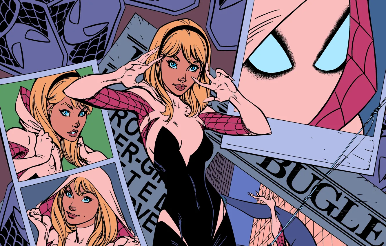 Фото обои девушка, герой, art, Marvel Comics, Gwen Stacy, Spider-Gwen. 