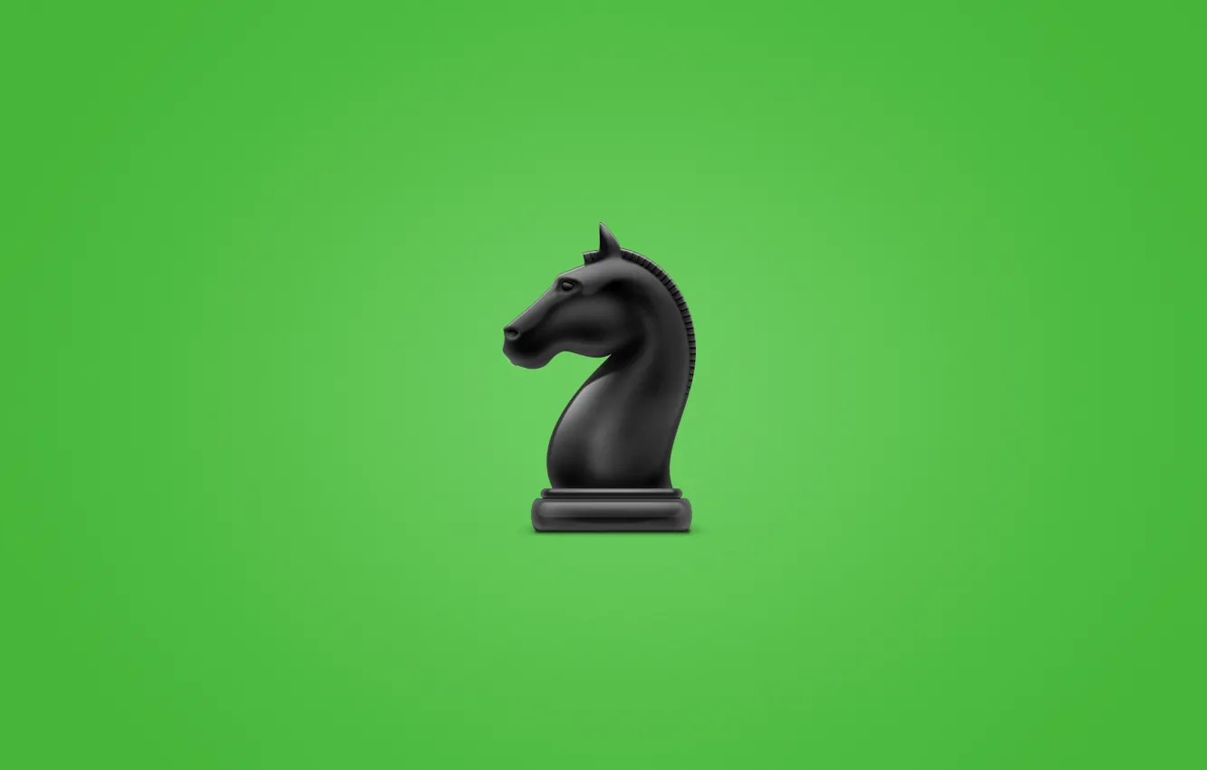 Фото обои конь, минимализм, шахматы, chess, horse, зеленоватый фон