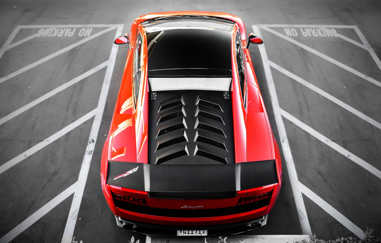 Фото обои красный, Lamborghini, red, Gallardo, parking, ламборгини, Super Trofeo Stradale, LP570-4, гайардо