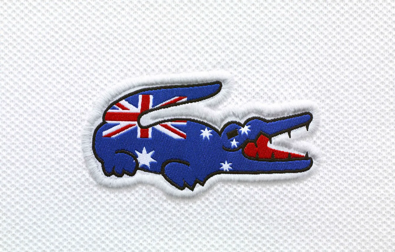 Фото обои крокодил, флаг, Австралия, Lacoste