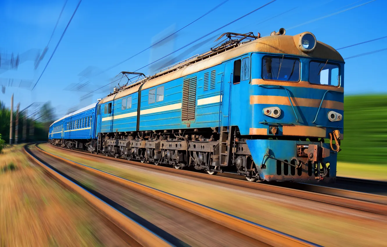 Фото обои движение, поезд, электричка, ВЛ-8
