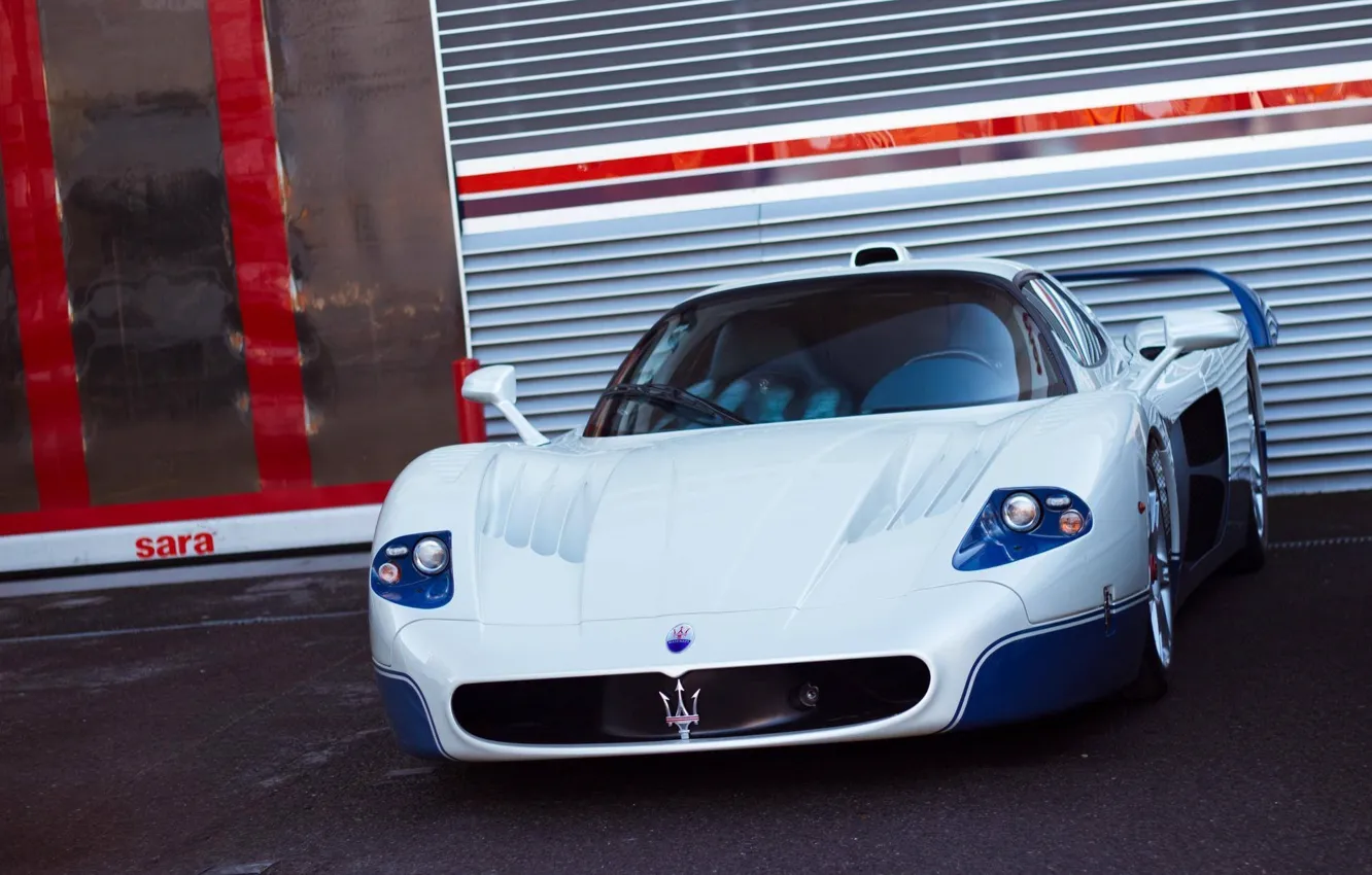 Фото обои Maserati, Car, Перед, White, MC 12