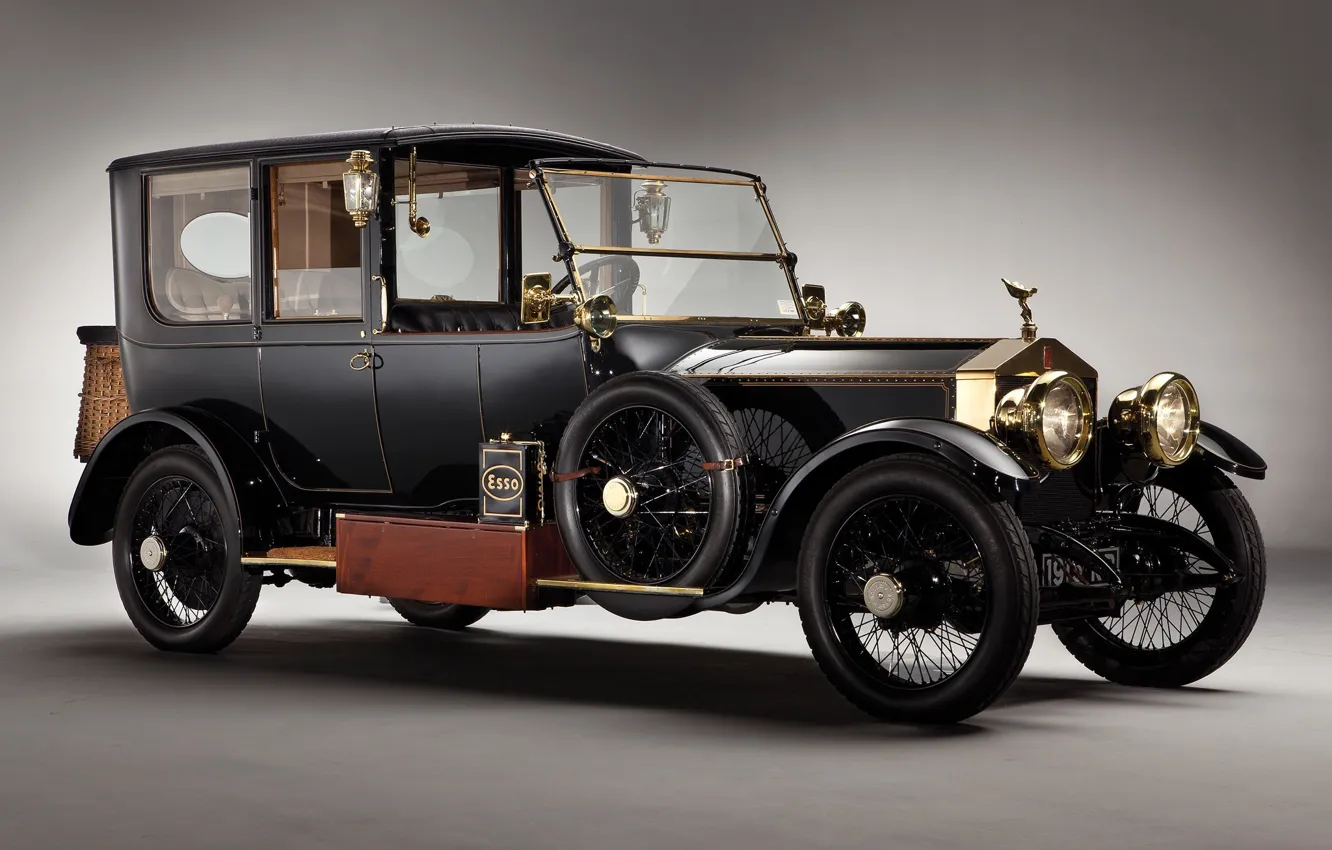 Фото обои ретро, Ghost, автомобиль, Silver, Rolls-royce, 1915