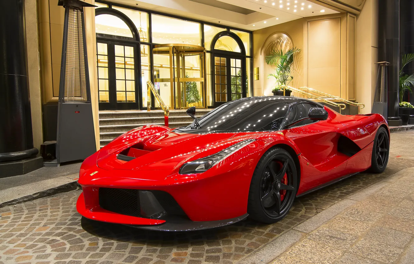 Фото обои красный, Ferrari, sportscar, Ferrari LaFerrari