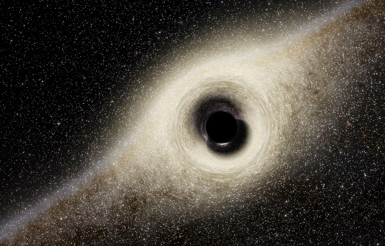 Фото обои космос, Black Hole, Чёрная дыра, область пространства-времени