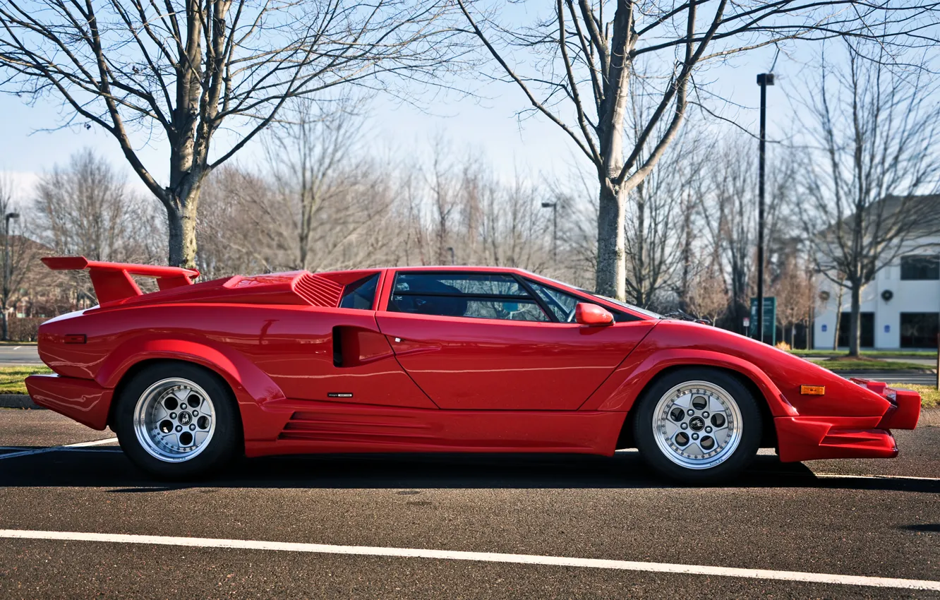 Фото обои красный, скорость, Lamborghini, мощь