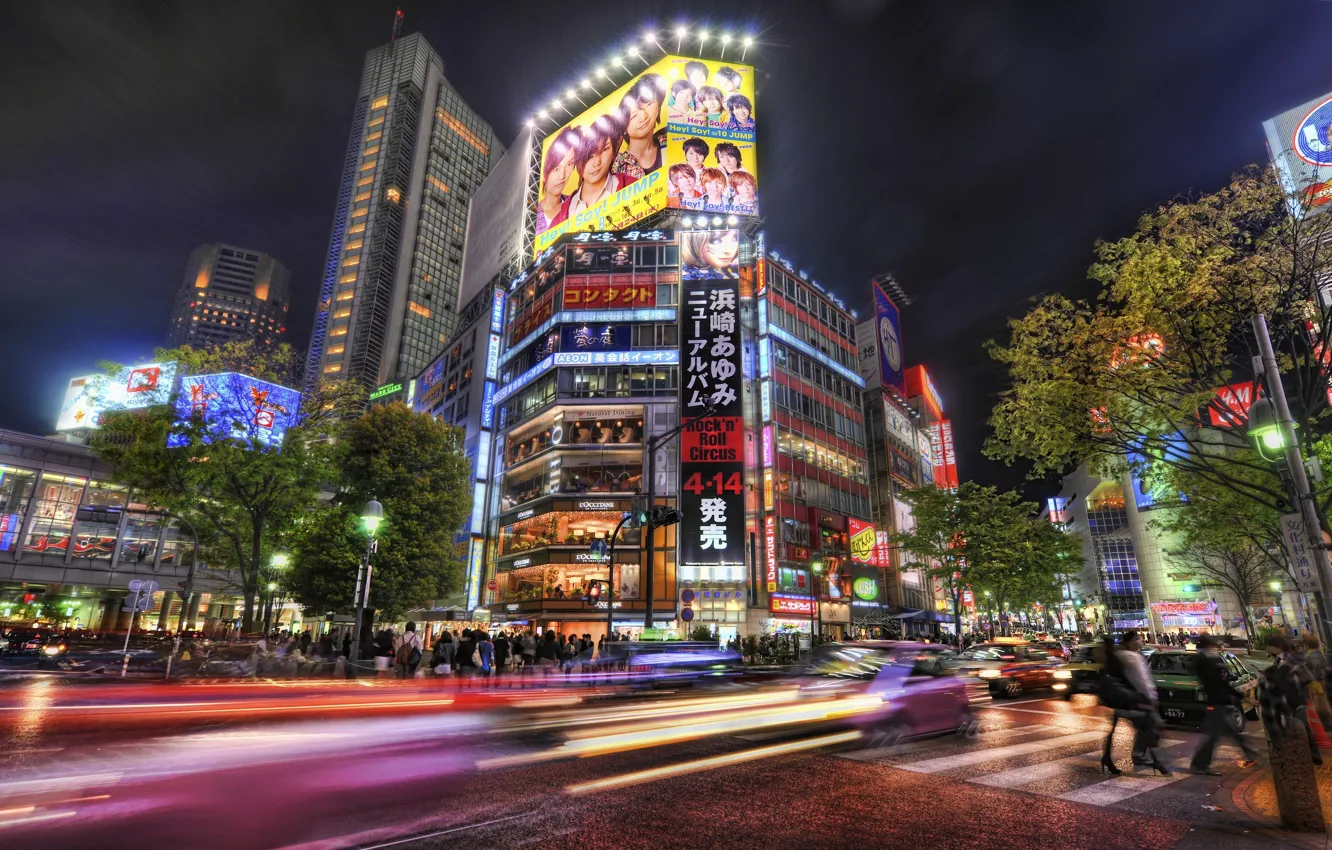 Фото обои ночь, япония, Tokyo, japan, The Mean Streets