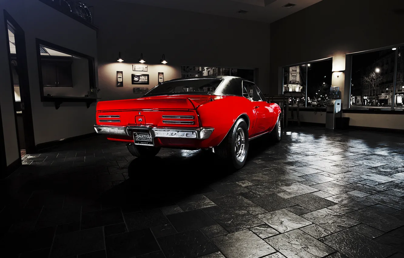 Фото обои red, мускул кар, Pontiac, muscle car, 1967, понтиак, Firebird, фаербёрд
