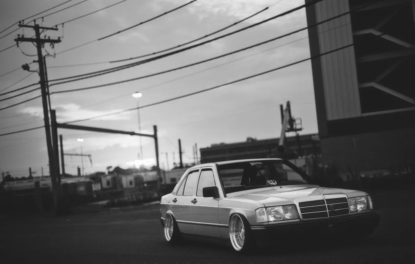 Фото обои Mercedes, mercedes benz, low, stance, 190, dropped