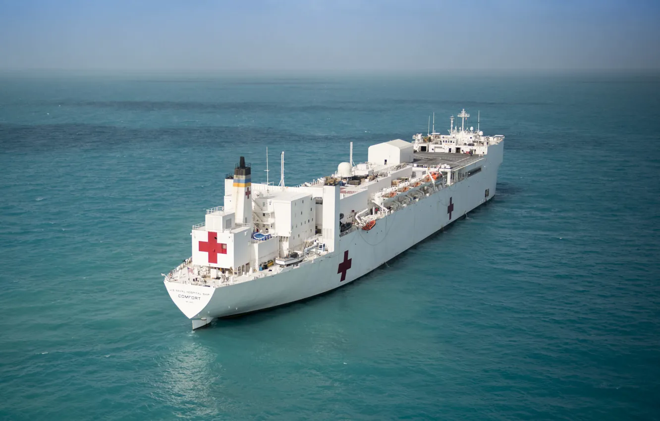 Фото обои корабль, класса, USNS Mercy, госпитальных судов, T-AH 19
