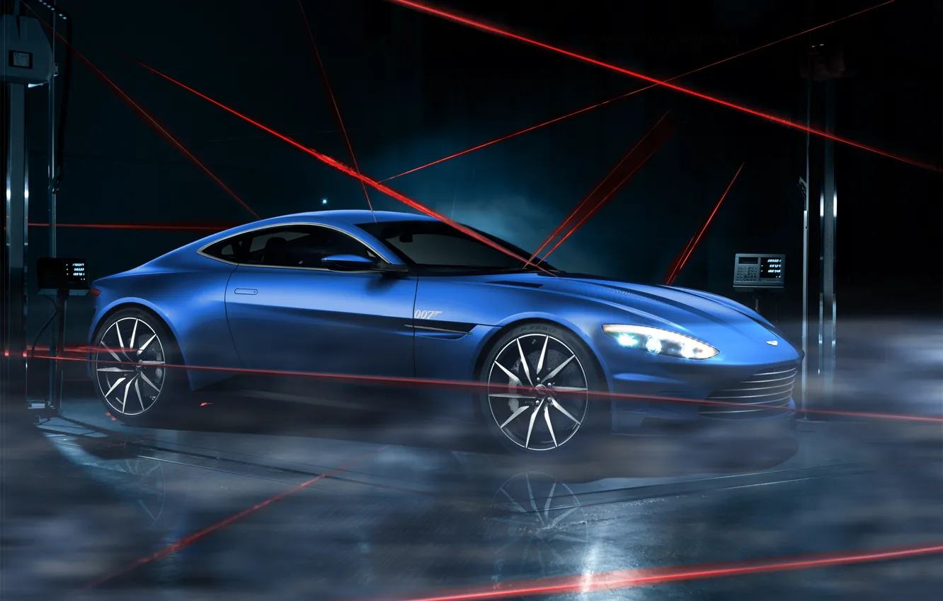 Фото обои Aston Martin, Dark, Car, Lagonda, Blue, Laser, Limited, DB10