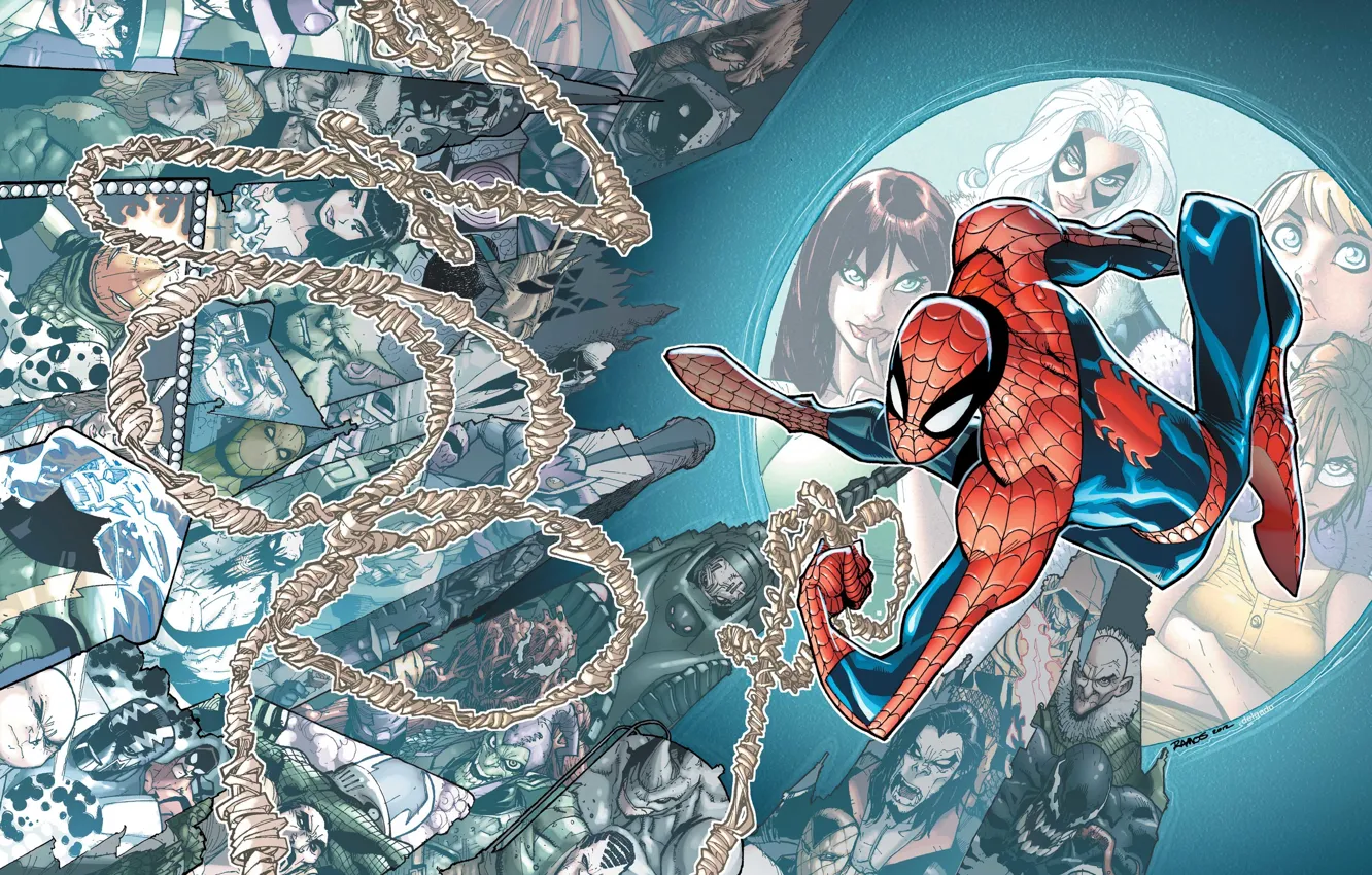 Фото обои Marvel, комикс, comics, Spider-Man, Человек-Паук, Марвел. 