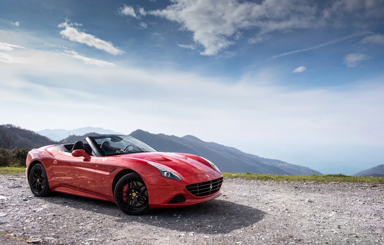 Фото обои car, небо, красный, Ferrari, red, автомобиль, феррари, California T, Handing Speciale