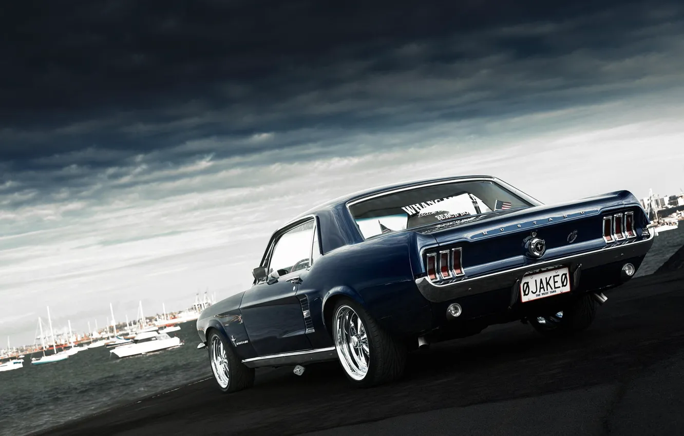 Фото обои Mustang, Ford, мустанг, мускул кар, форд, muscle car, 1967, rear, Jake, Andrei Diomidov