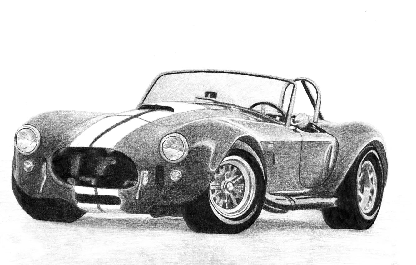 Фото обои рисунок, родстер, 1965, 427 S/C, Shelby Cobra