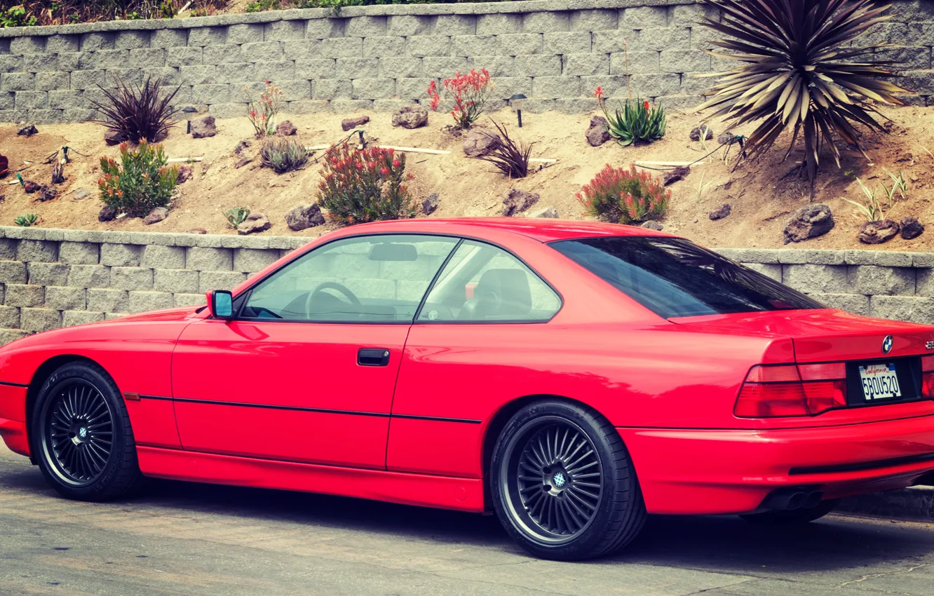 Фото обои Красная, BMW, БМВ, Red, E31, 1997, 850ci