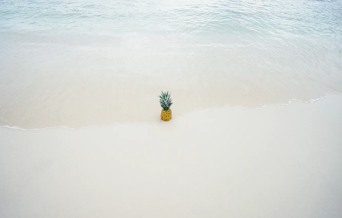 Фото обои песок, пляж, вода, ананас