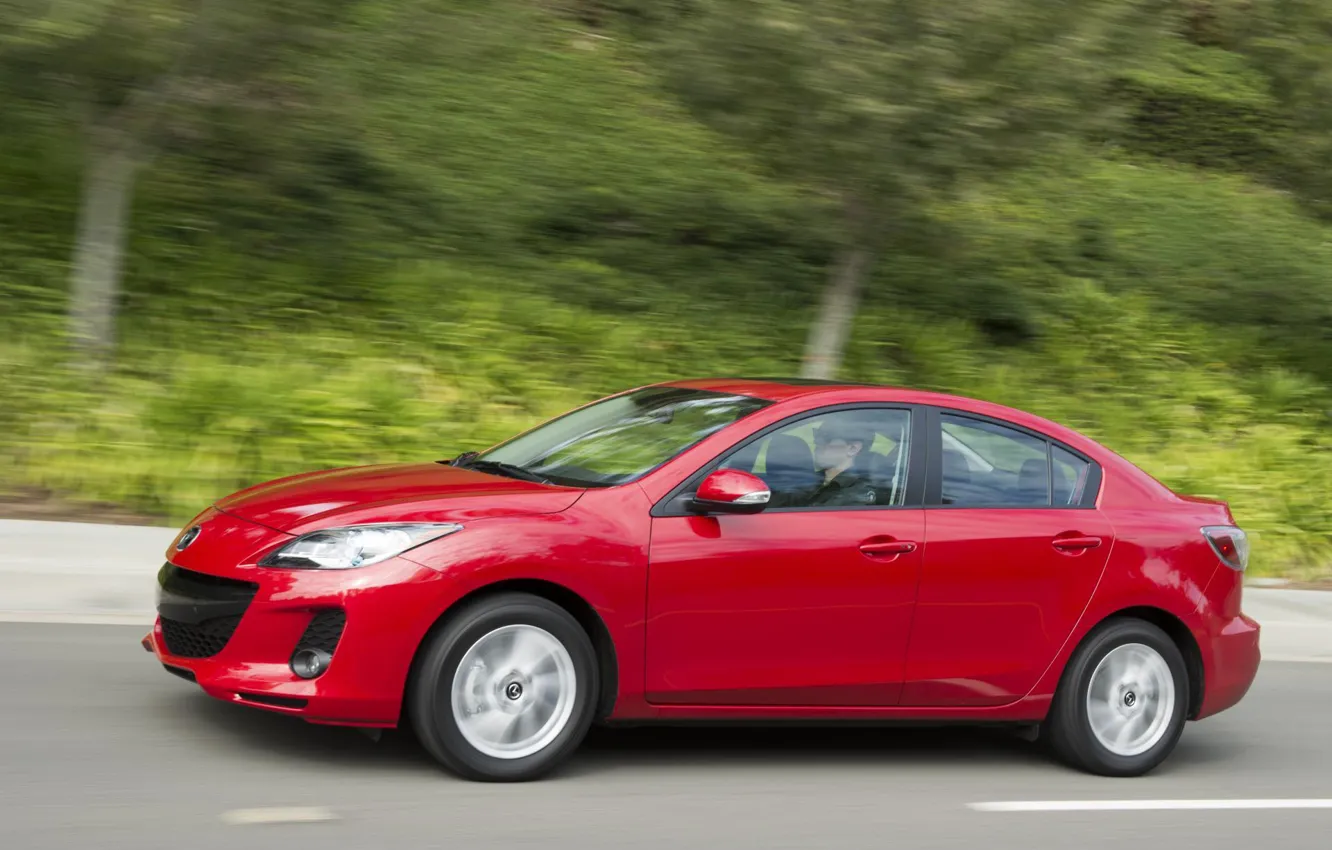 Фото обои красный, скорость, Mazda, Red, 2013