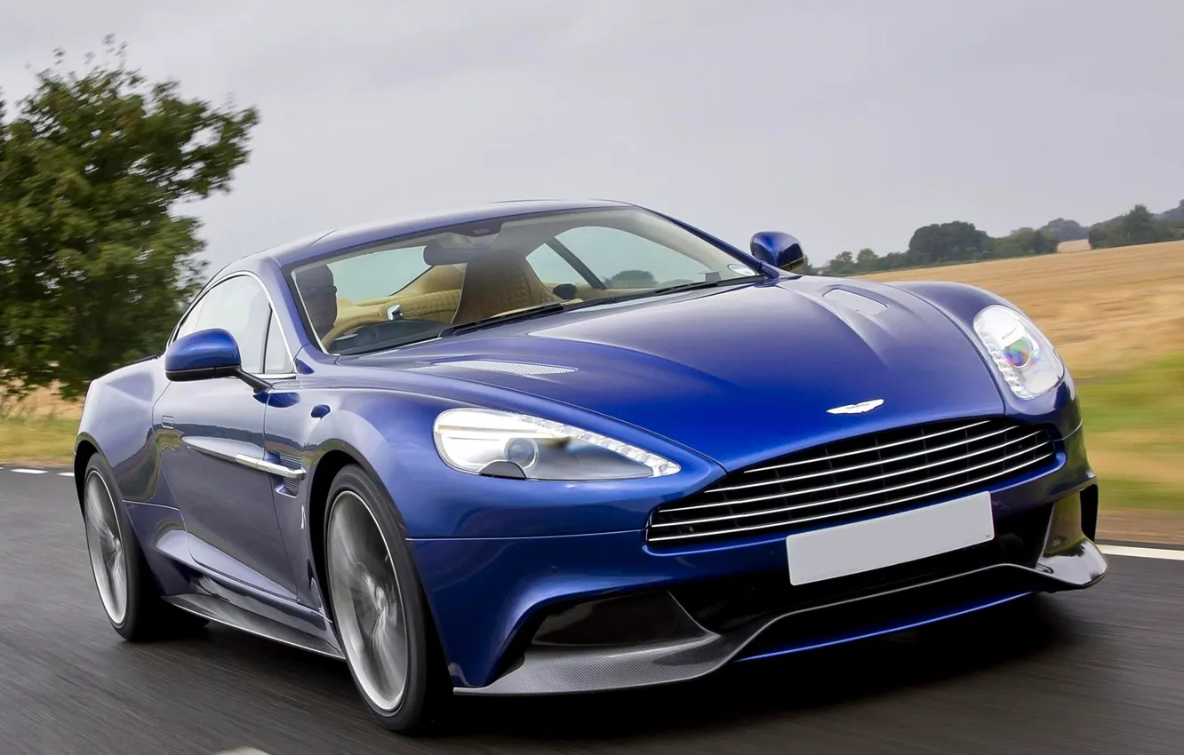 Фото обои Aston Martin, Синий, Машина, Скорость, Car, 2012, Wallpapers, Астон Мартин, Vanquish, Передок, Вэнкуиш