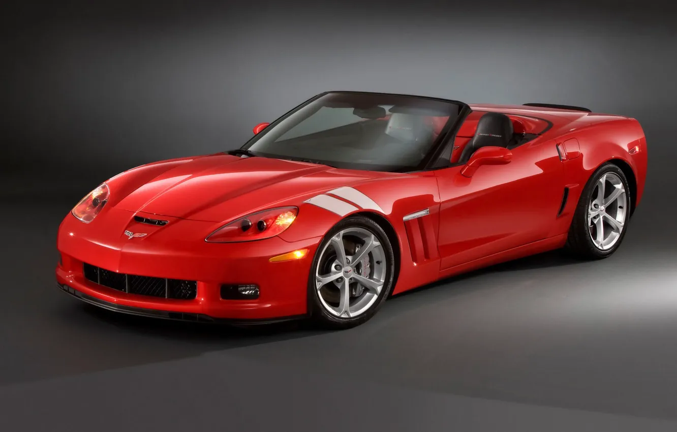 Фото обои красный, Chevrolet, corvette