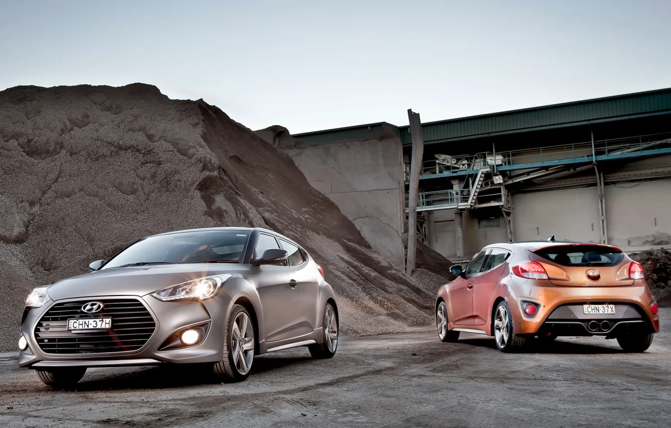 Фото обои car, Hyundai, wallpapers, two, Turbo, mixed, Veloster
