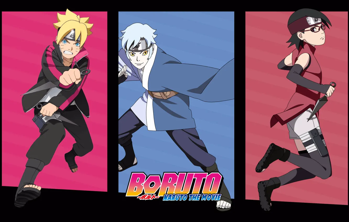 Фото обои Boruto: Naruto the Movie, Сарада, Боруто, Мицуки, Команда конохом...