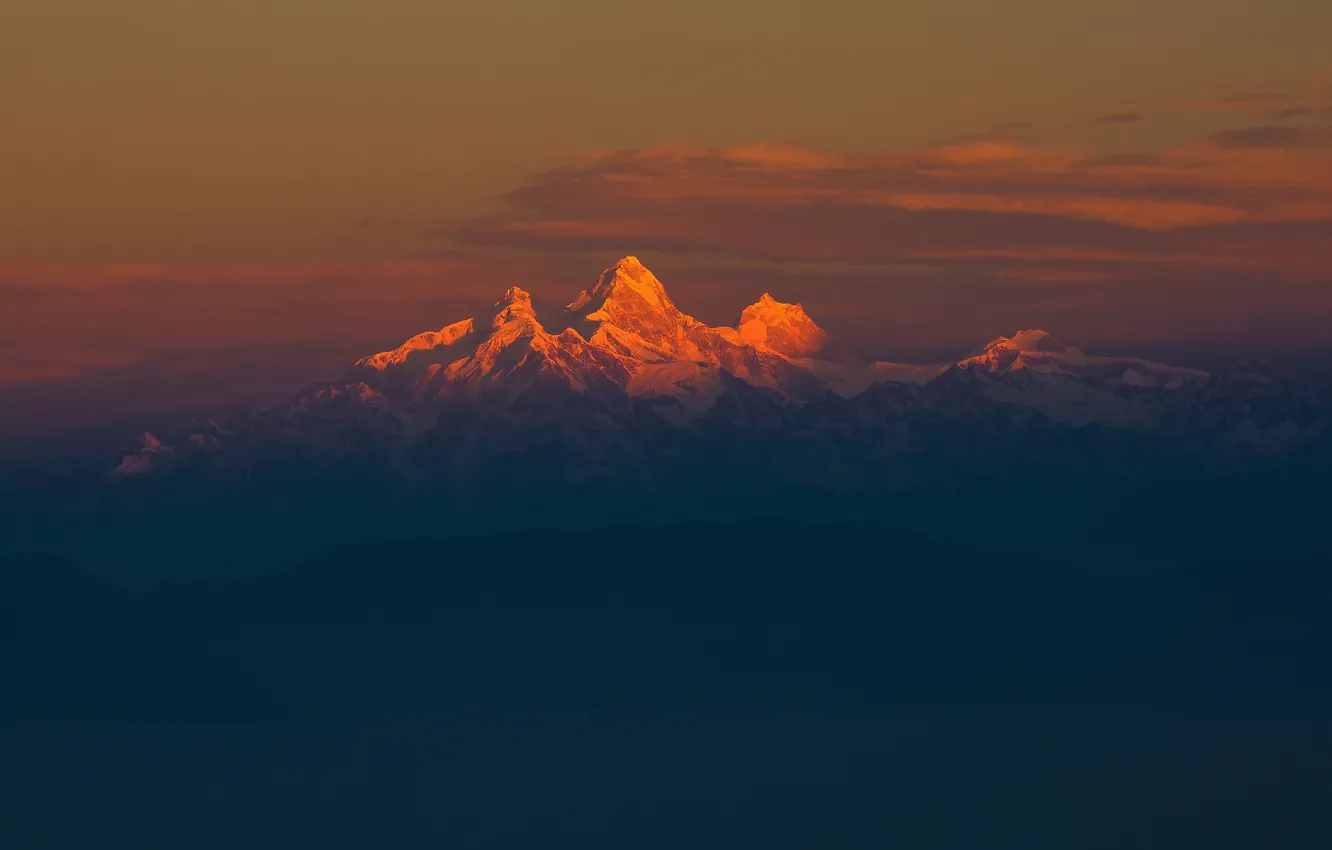 Фото обои свет, утро, горный массив, Гималаи