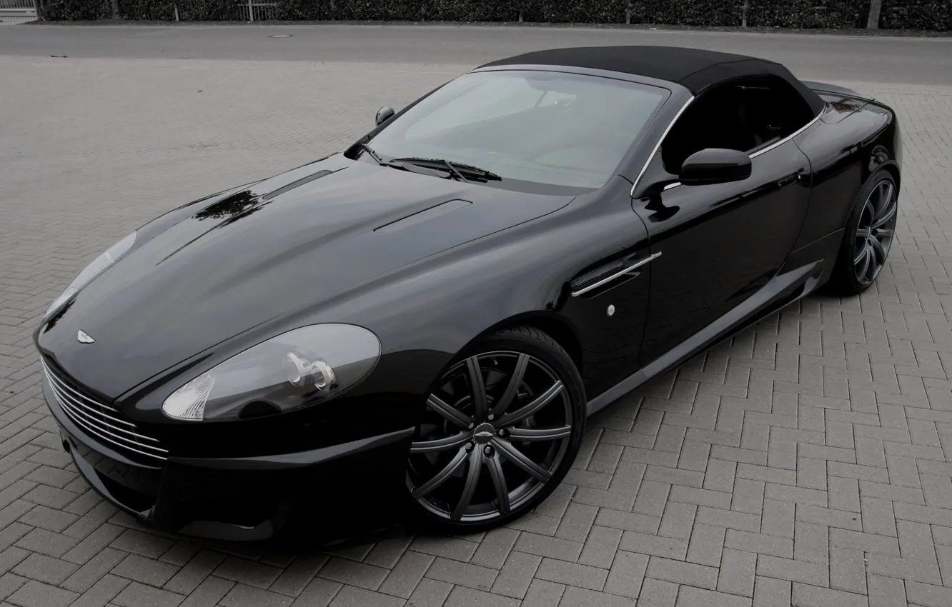 Фото обои Aston Martin, черный, DB9, black, Астон Мартин, ДБ9, 21"