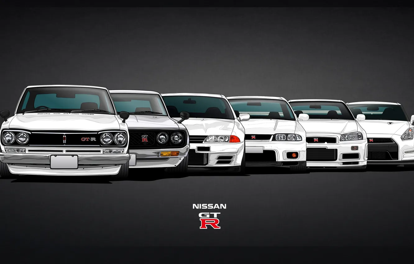 Фото обои Машина, Ниссан, GTR, Nissan, GT-R, Car, Evolution, 2000, R32, Coupe, Skyline, Эволюция, R35, R34, Скайлайн, …