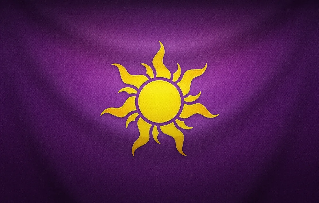 Фото обои фиолетовый, солнце, фон, флаг, Рапунцель, эмблема, Tangled, Rapunzel, Рапунцель: Запутанная История