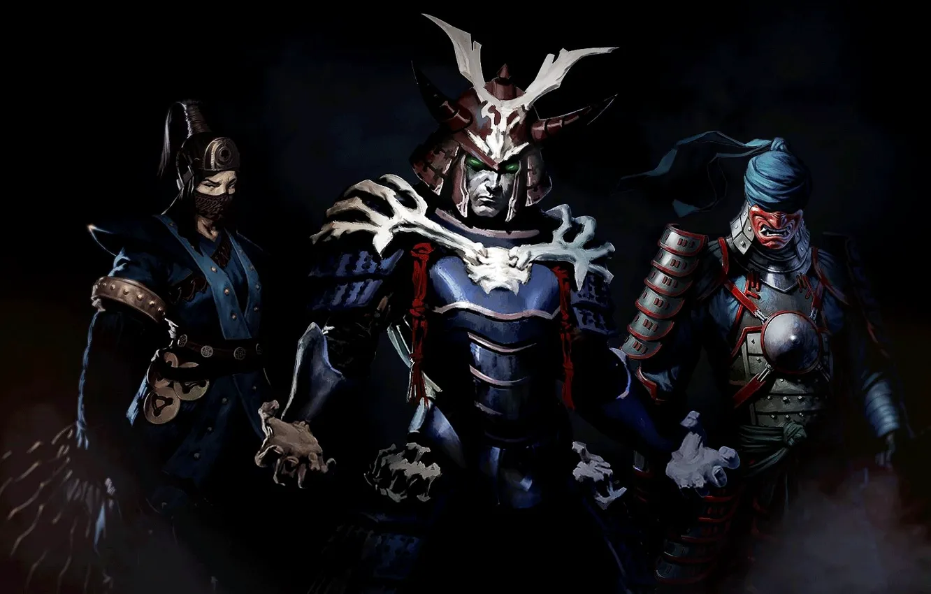 Фото обои kitana, mortal kombat x, samurai pack, kenshi, shinok. 