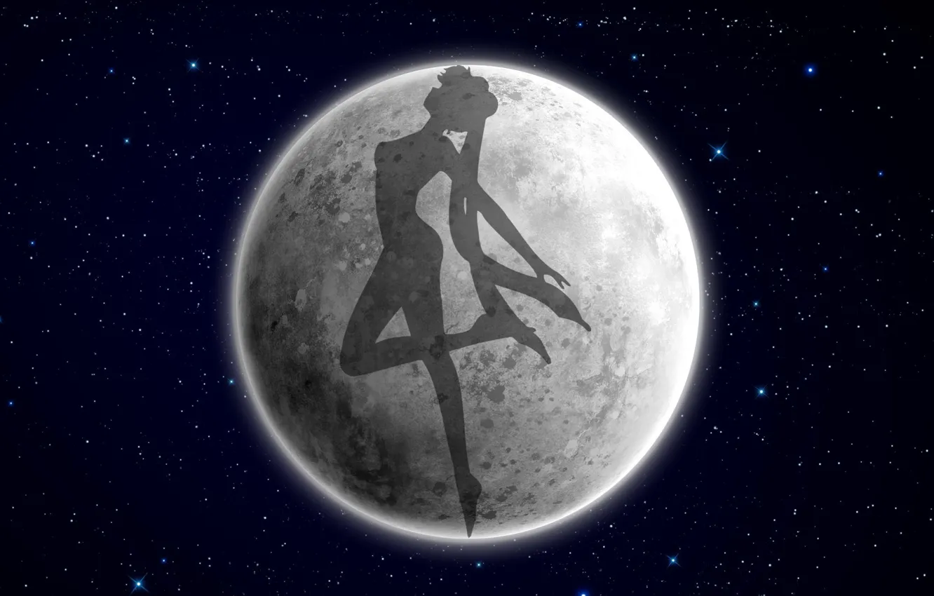 Фото обои небо, девушка, луна, ноги, аниме, прическа, мультсериал, банты, хвосты, Сейлормун