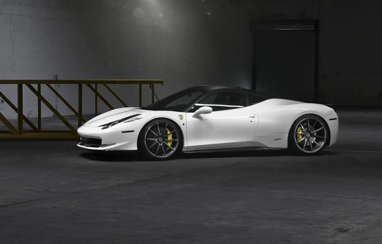 Фото обои белый, Ferrari, суперкар, white, supercar, феррари, 458, Italia