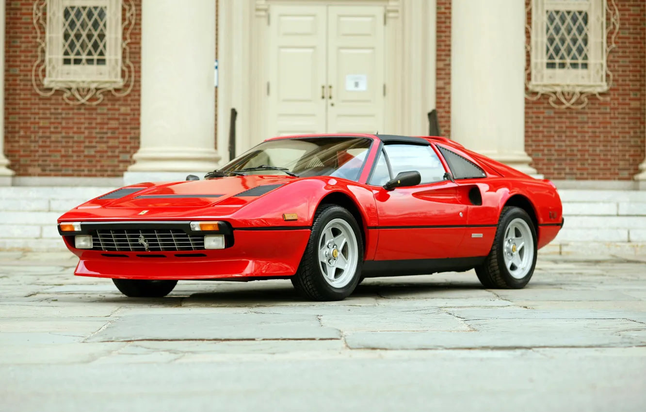 Фото обои Ferrari, диски, красная, классика, раритет, 308