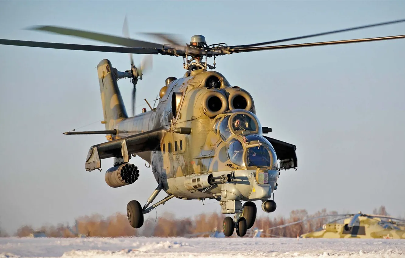 Фото обои вертолет, боевой, ВВС, ОКБ, российский, Ми-24, советский, РФ., М. Л. Миля, разработки, транспортно