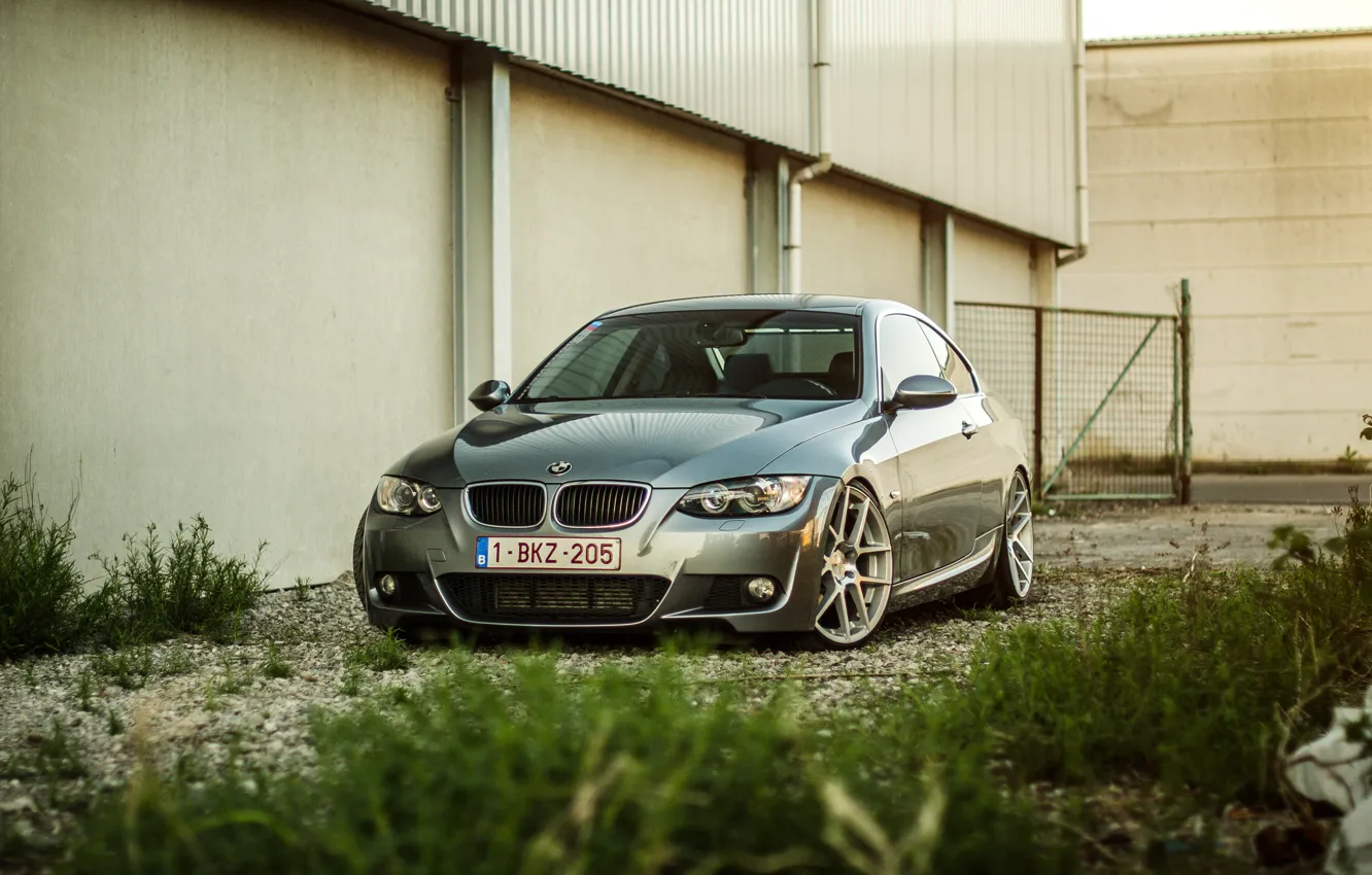 Фото обои бмв, BMW, silver, wheels, серебристая, front, E92